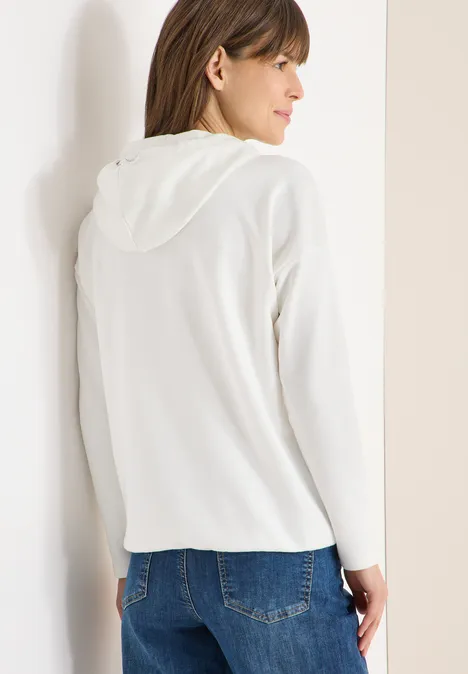 Hoodie mit Stickerei vanilla white