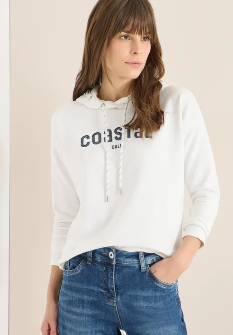 Hoodie mit Stickerei vanilla white