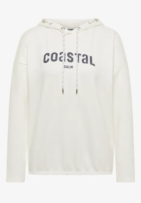 Hoodie mit Stickerei vanilla white