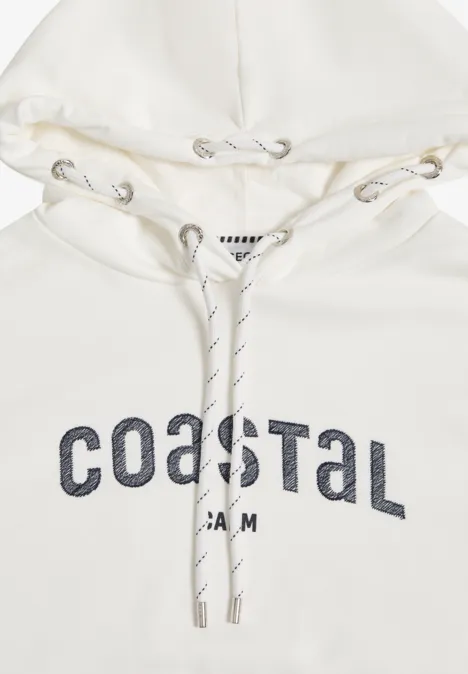 Hoodie mit Stickerei vanilla white