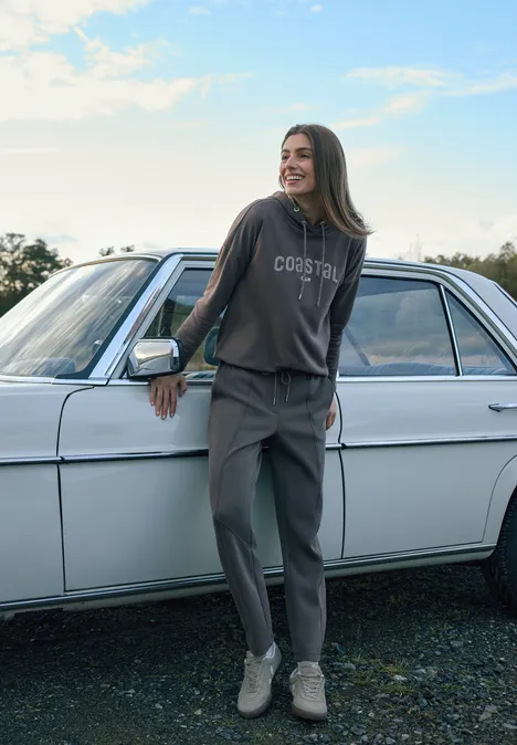 Hoodie avec broderie urban taupe Hoodie avec broderie urban taupe