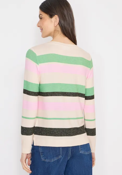 T-shirt à rayures raw khaki