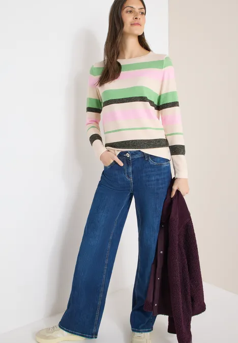 T-shirt à rayures raw khaki