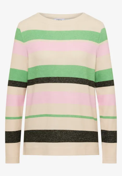 T-shirt à rayures raw khaki