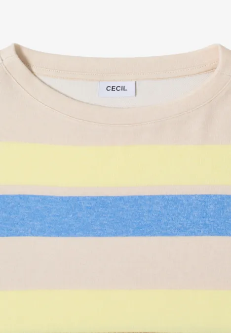 Gestreept shirt urban taupe melange