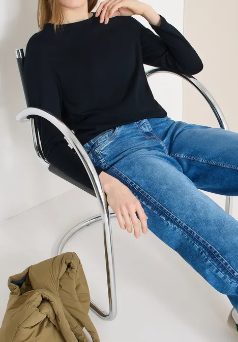 Shirt in effen kleur Black