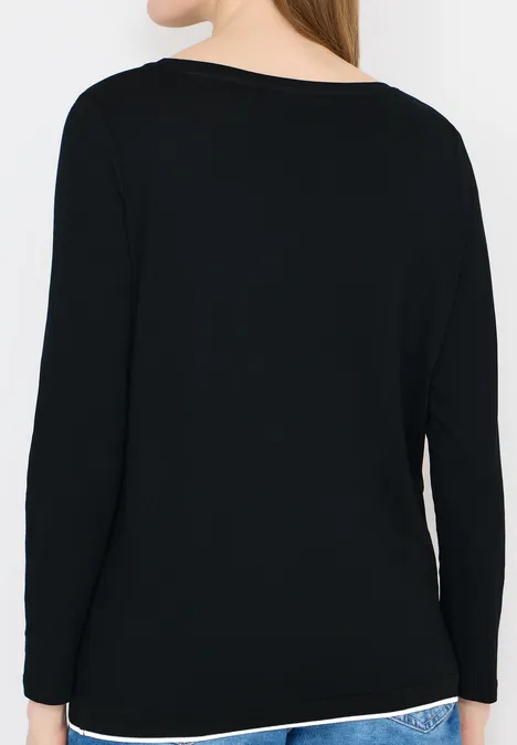 Shirt in effen kleur Black