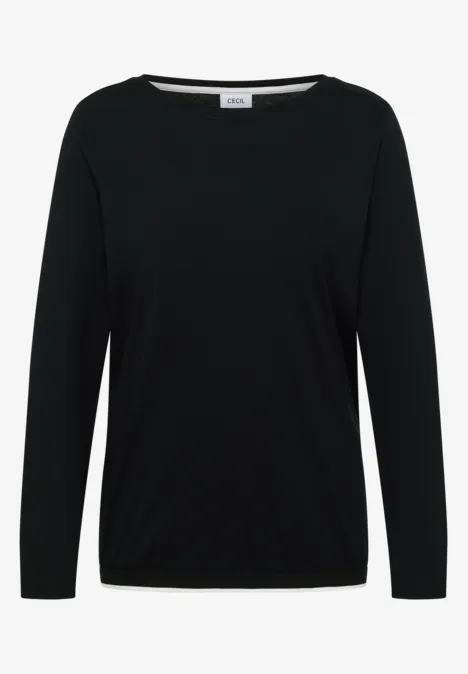 Shirt in effen kleur Black