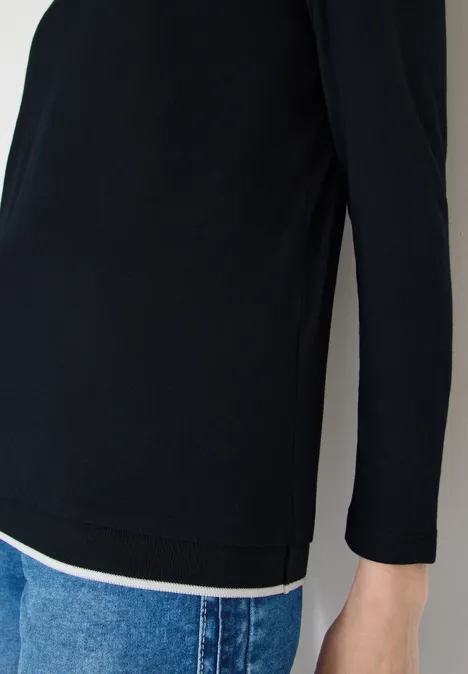 Shirt in effen kleur Black