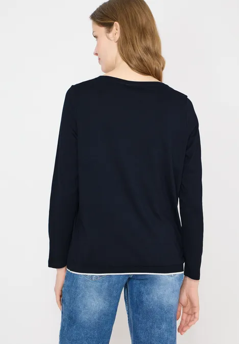 Shirt in Unifarbe universal blue