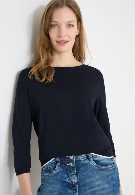 Shirt in Unifarbe universal blue