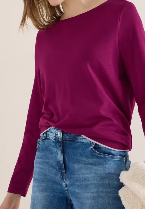 Shirt in effen kleur magenta purple