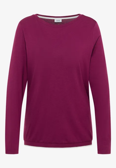 Shirt in effen kleur magenta purple