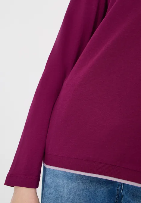 Shirt in effen kleur magenta purple