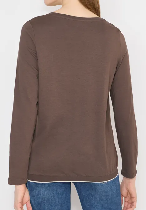 Shirt in effen kleur urban taupe