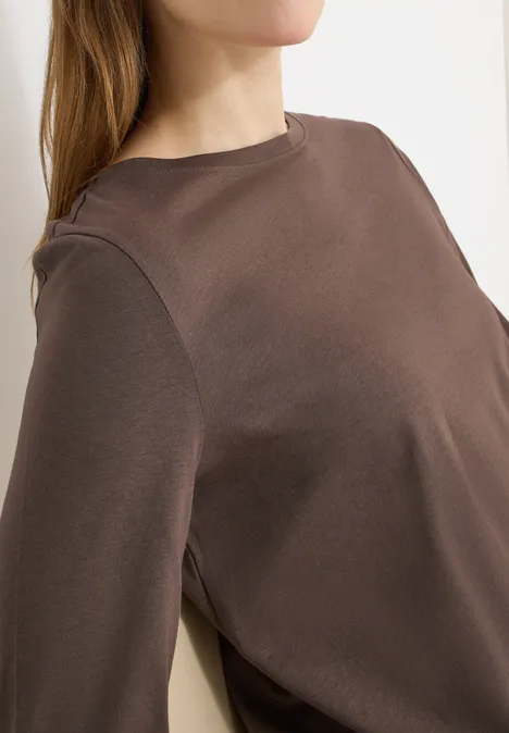 Shirt in effen kleur urban taupe