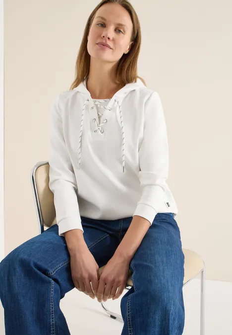 Bluza Hoodie ze sznurkami vanilla white