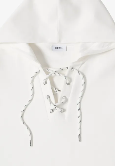 Bluza Hoodie ze sznurkami vanilla white