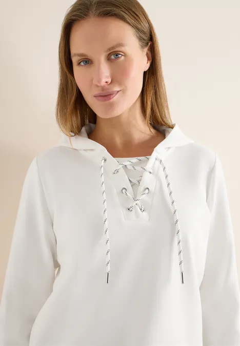 Bluza Hoodie ze sznurkami vanilla white