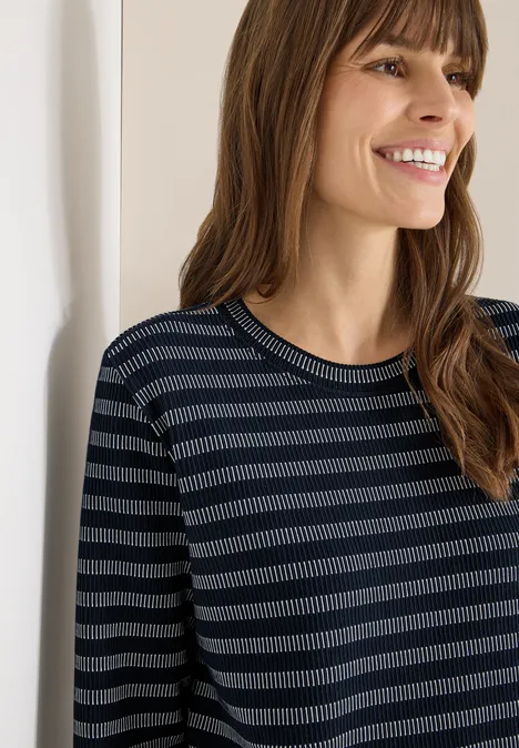 Gestreiftes Shirt universal blue