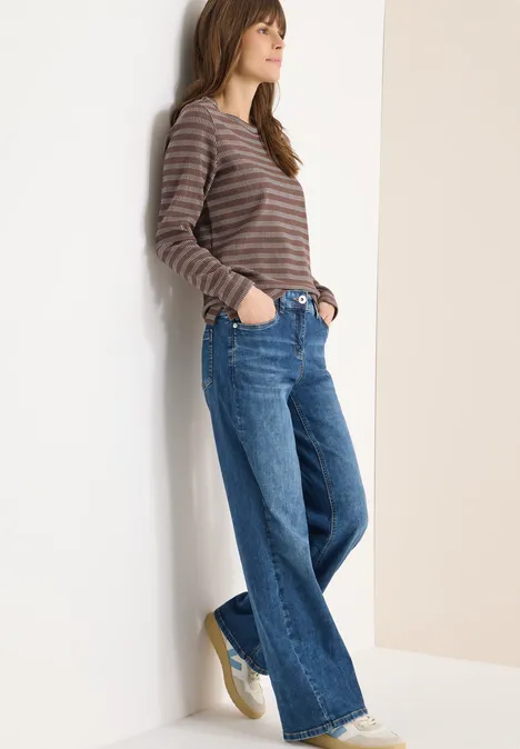 Gestreiftes Shirt urban taupe