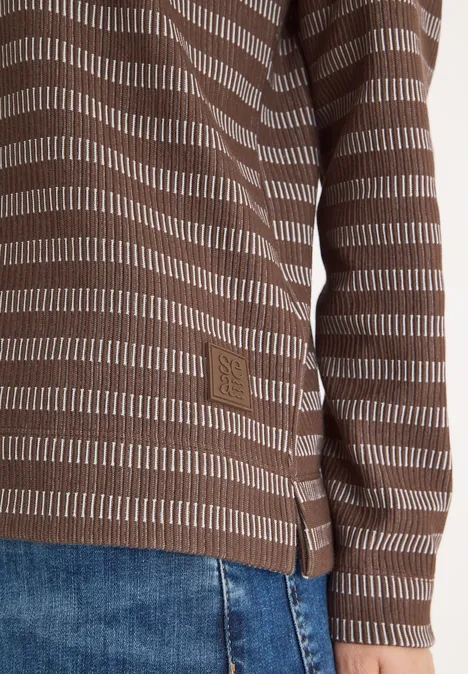 Gestreiftes Shirt urban taupe