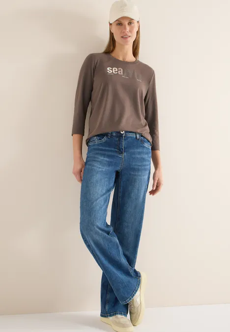 T-Shirt mit Frontprint urban taupe