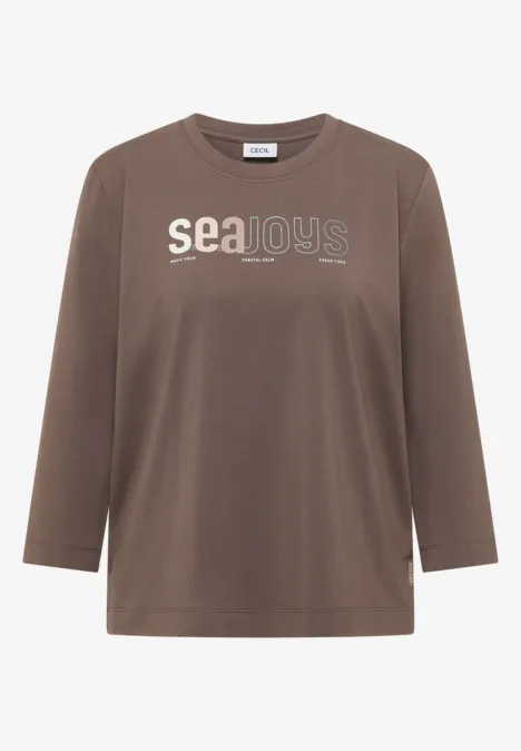 T-Shirt mit Frontprint urban taupe