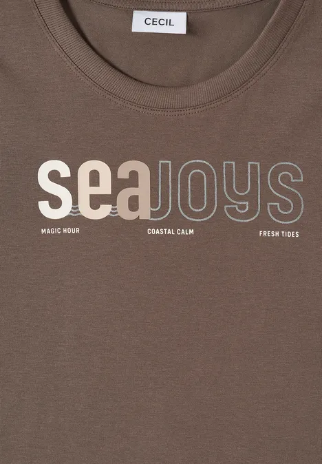 T-Shirt mit Frontprint urban taupe