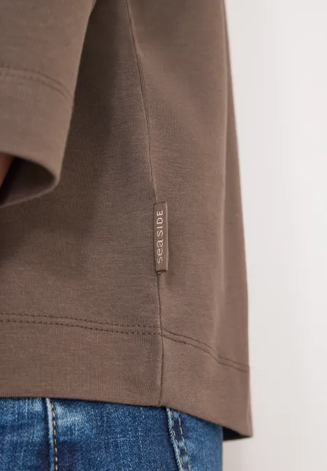 T-Shirt mit Frontprint urban taupe