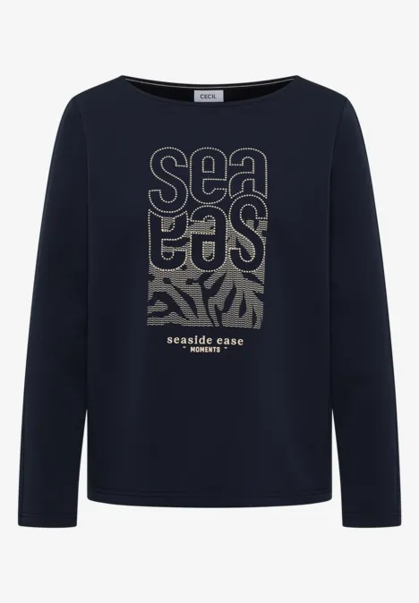 Shirt met borduursel universal blue Shirt met borduursel universal blue