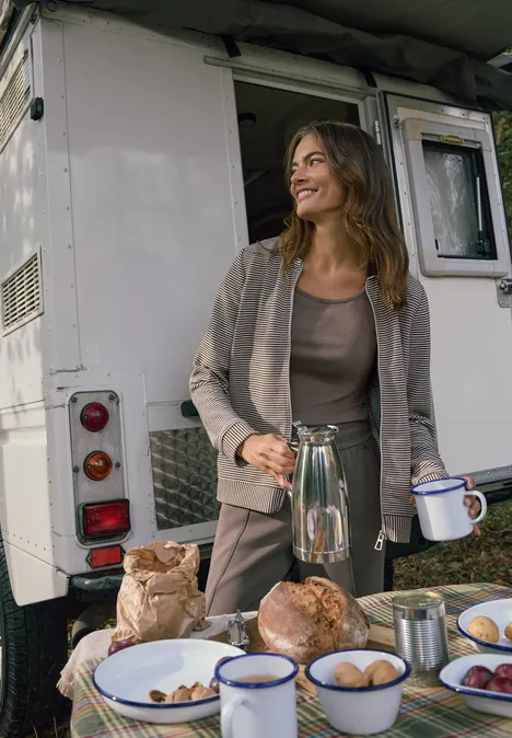 Gestreifte Jacke urban taupe Gestreifte Jacke urban taupe