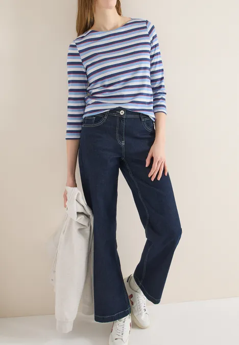 Gestreiftes Shirt sporty denim blue Gestreiftes Shirt sporty denim blue