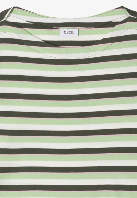 Gestreept shirt khaki