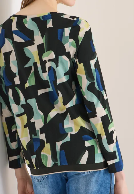 Gemustertes Shirt raw khaki