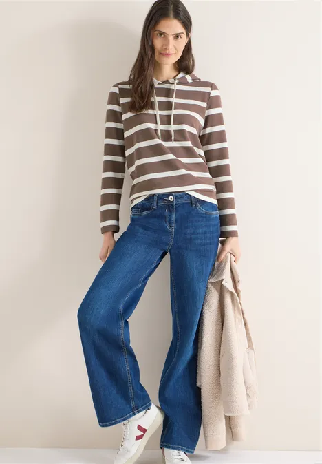 Sweat à capuche rayé urban taupe Sweat à capuche rayé urban taupe