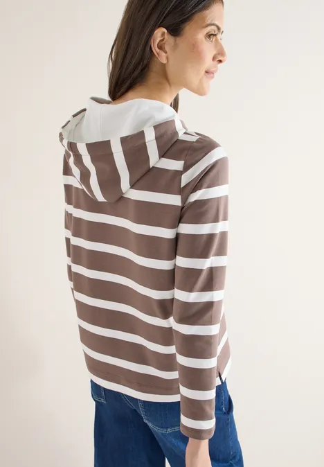 Sweat à capuche rayé urban taupe Sweat à capuche rayé urban taupe