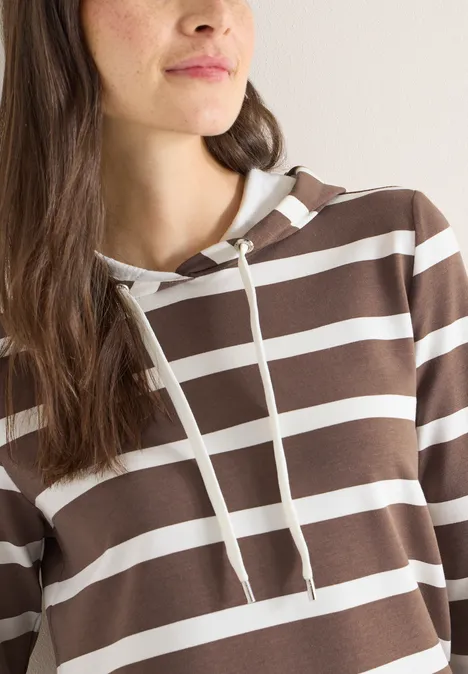 Sweat à capuche rayé urban taupe Sweat à capuche rayé urban taupe