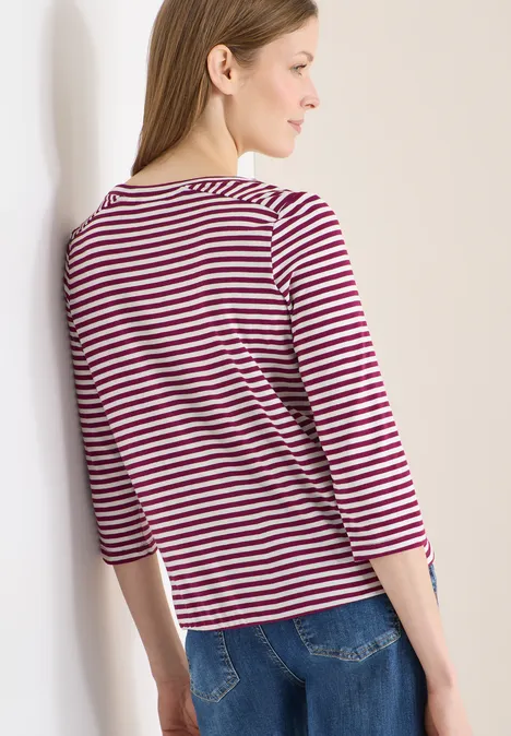 T-shirt à rayures magenta purple