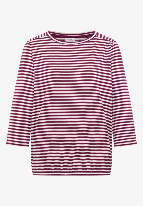 T-shirt à rayures magenta purple