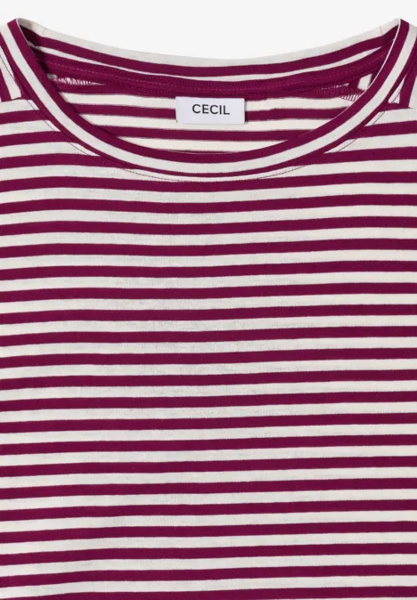 T-shirt à rayures magenta purple