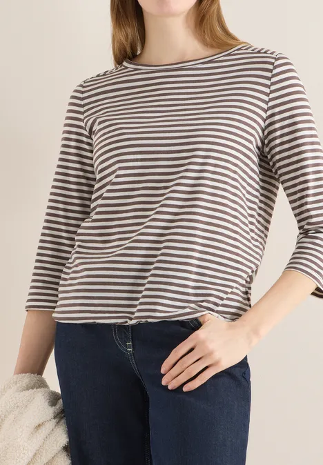 T-shirt à rayures urban taupe