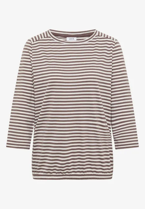 T-shirt à rayures urban taupe