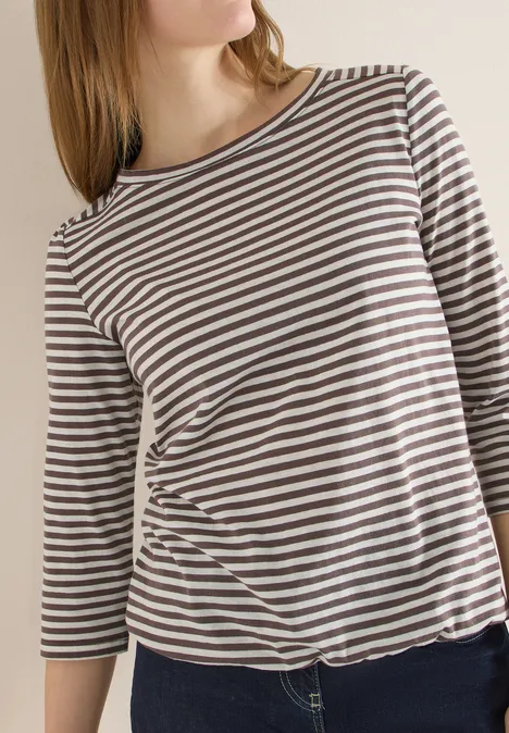 T-shirt à rayures urban taupe