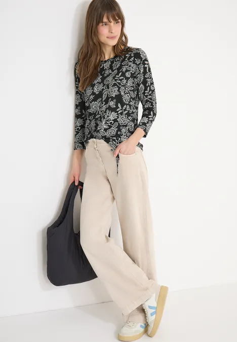 Gemustertes Shirt raw khaki