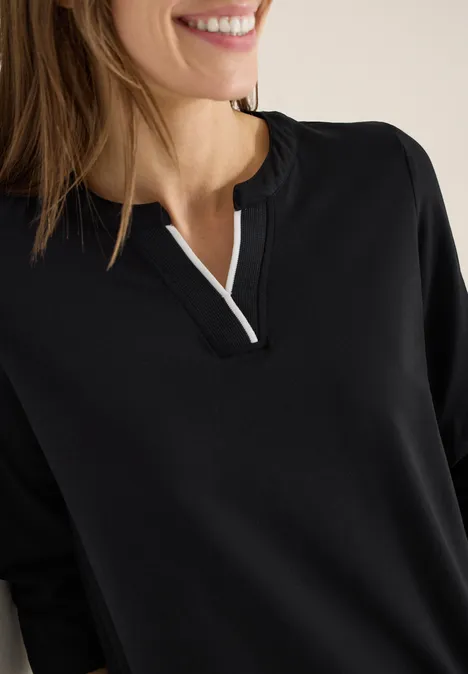 Shirt in Unifarbe Black