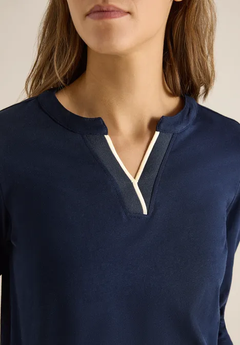 Shirt in Unifarbe universal blue