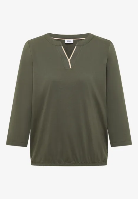 T-shirt en couleur unie khaki