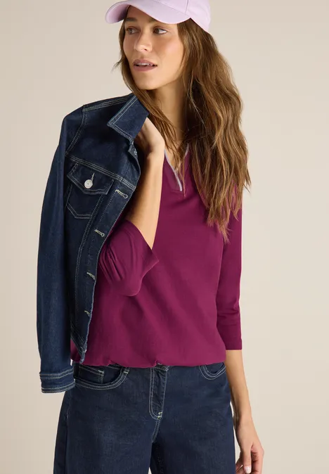 T-shirt en couleur unie magenta purple