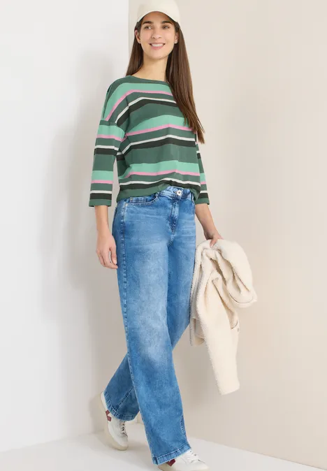 Gestreiftes Shirt khaki